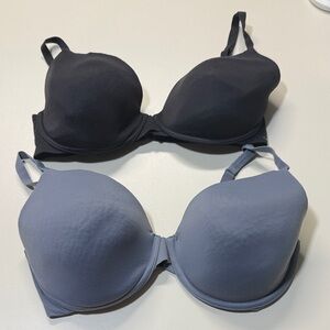 Calvin Klein Black and Gray Bra Set